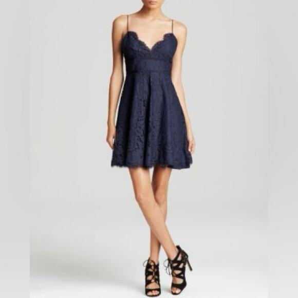 Joie Damasia Navy Lace Spaghetti Strap Dress Size Large NWT - Picture 1 of 8